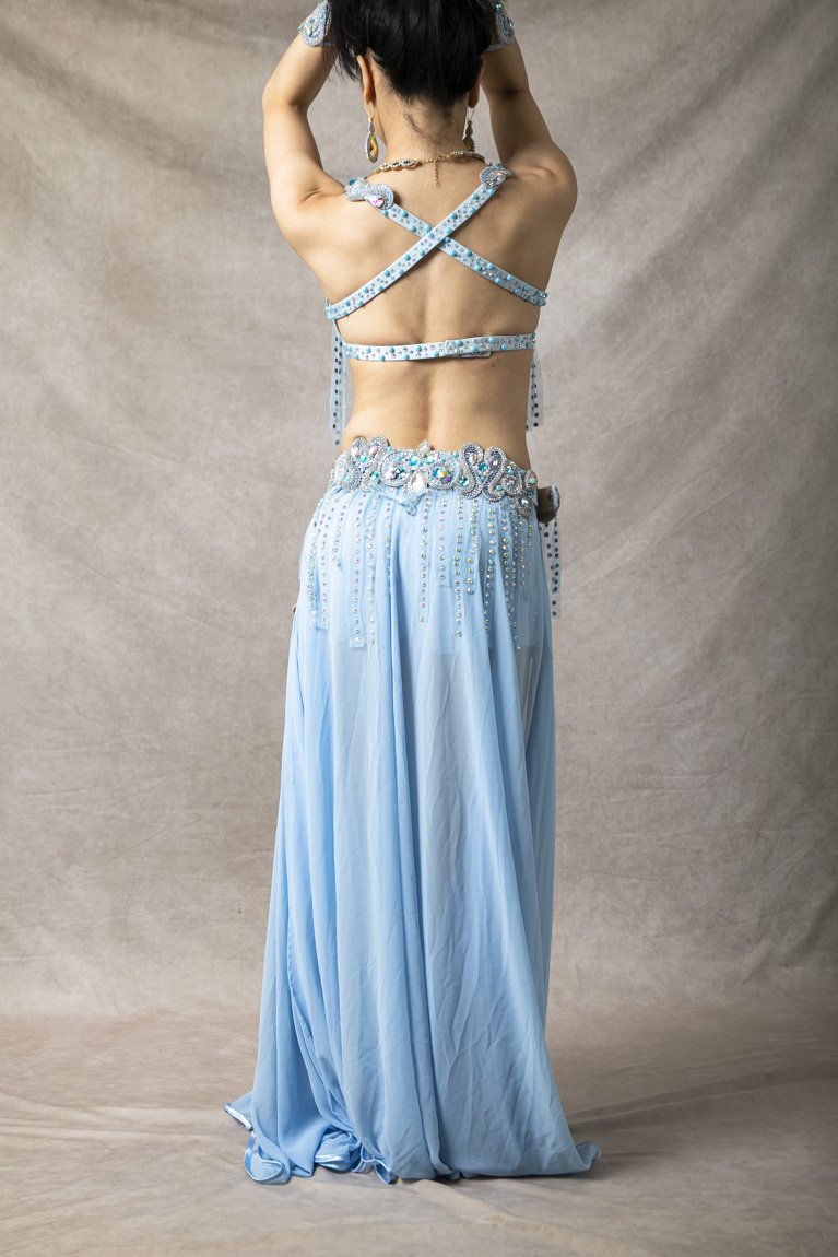 Cristtianoferreira エジプト製 オリエンタル衣装 ブラベルト単体衣装 アイスブル― - Bellydance costume  selectshop Naju-le