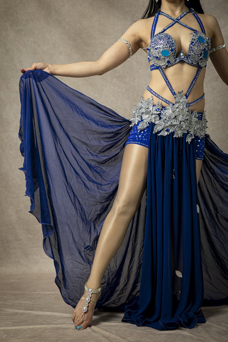 エジプト製 一体型 オリエンタル衣装 ブルー - Bellydance costume selectshop Naju-le