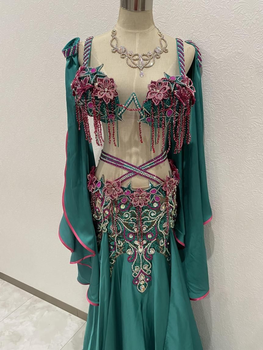 ベリーダンス Halla 新作 halla bellydesign オリエンタル衣装 一体型コスチューム