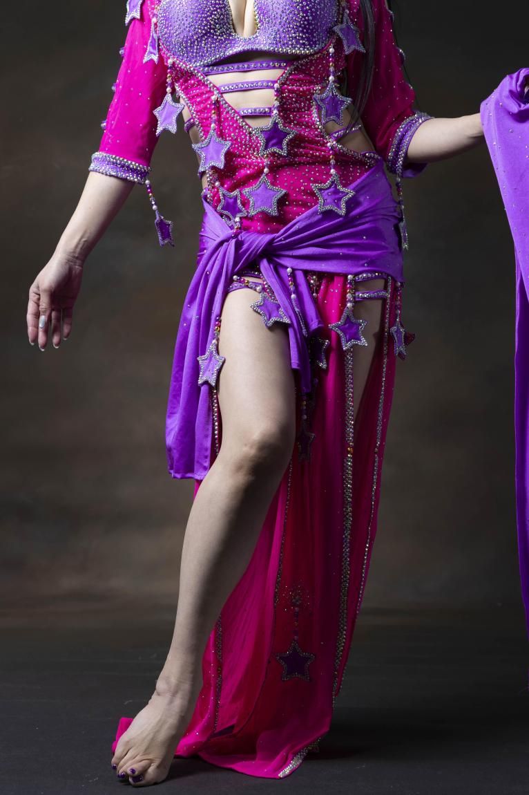 エジプト製 バラディドレス 星モチーフ - Bellydance costume