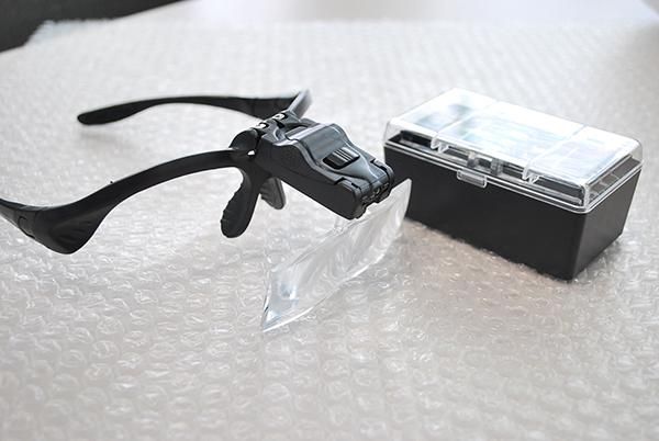 訳あり】新品 ヘッドルーペ メガネ LED付 拡大鏡（老眼の方へ）
