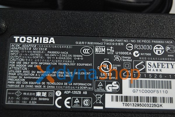 東芝 純正 REGZA PC Qosmio D713 D714 D814 D71 D513 シリーズ AC電源アダプター 19V-6.32A