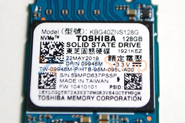 中古 純正 DELL Vostro 3580 3581 用 TOSHIBA NVMe 128GB 2240 SSD