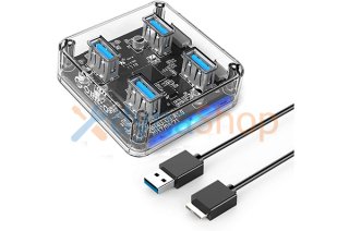 新品 ORICO 4 Ports USB HUB 透明なボディー USB3.0 G221209-3