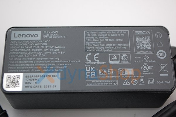 中古美品 純正 Lenovo ThinkPad L15 Gen1 Gen2 シリーズ 20V-2.25A AC