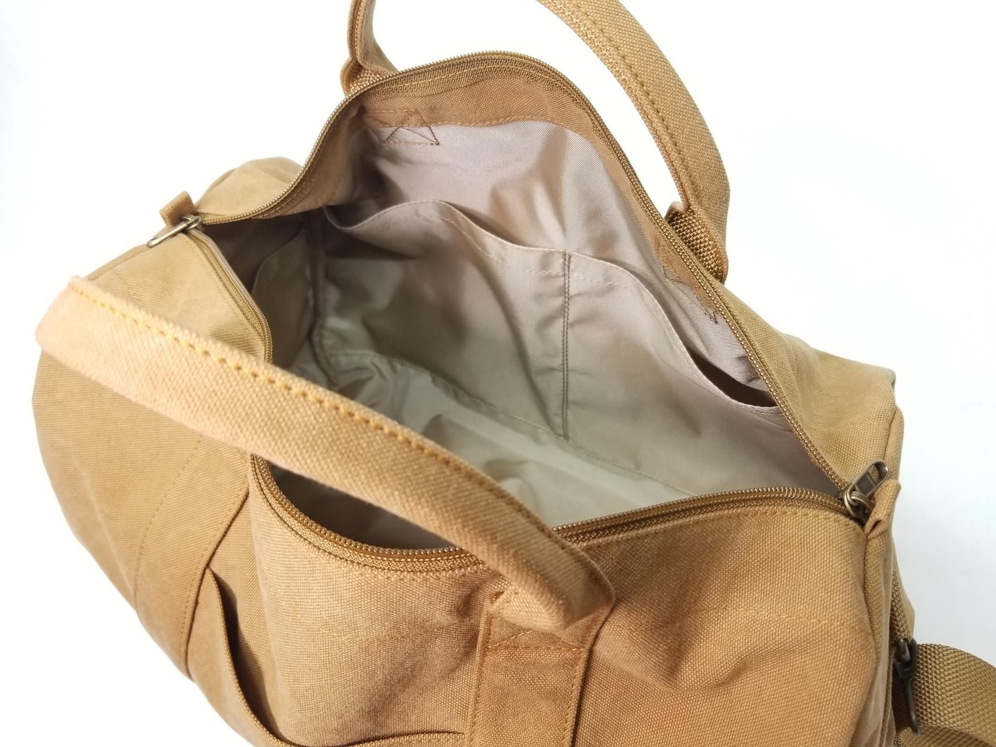 トラベルボストン(ヴィンテージキャメル) - いちひこ帆布