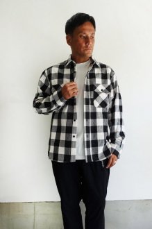 <img class='new_mark_img1' src='https://img.shop-pro.jp/img/new/icons14.gif' style='border:none;display:inline;margin:0px;padding:0px;width:auto;' />BIGMIKE Heavy Flannel Shirts ӥåޥ إӡեͥ륷 WHTBLK