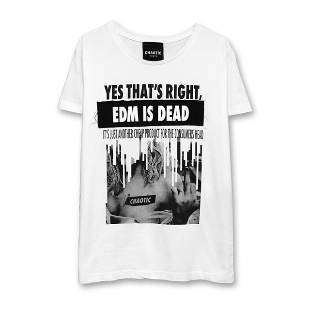 CHAOTIC / EDM IS DEAD DAMAGE Tee(WHITE)