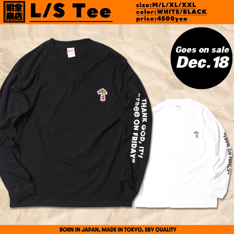  暇金商店 / L/S T-shirts (Black/White)