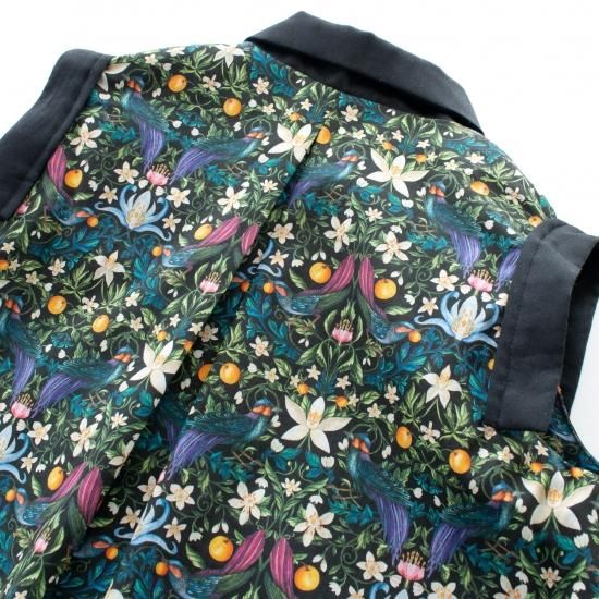 Liberty Square Dress リバティスクエアワンピース Black bird