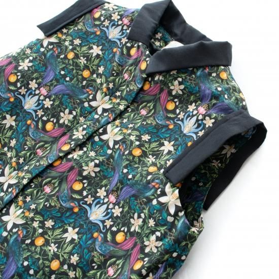 Liberty Square Dress リバティスクエアワンピース Black bird