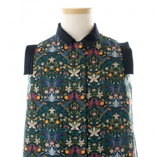 Liberty Square Dress リバティスクエアワンピース Black bird