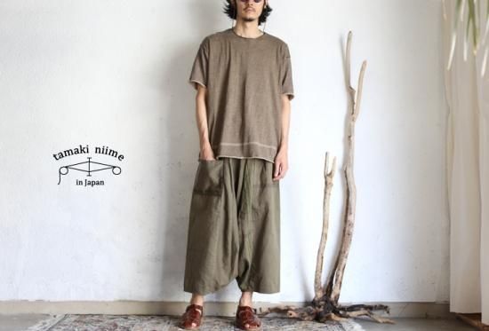 tamaki niime 玉木新雌 basic wear tarun pants LONG khaki cotton 100 ...