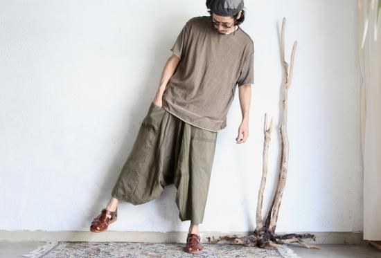 tamaki niime 玉木新雌 basic wear tarun pants LONG khaki cotton 100