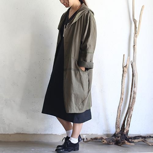 tamaki niime 玉木新雌 basic wear hood hao khaki cotton100