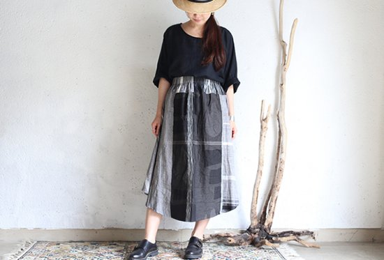 tamaki niime 玉木新雌 basic wear fuwa-T HALF SLEEVES black cotton100% / ベーシック  ウェア フワＴ ハーフスリーブ ブラック コットン100% 【送料無料】iraka