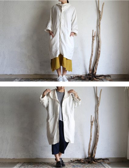 tamaki niime 玉木新雌 basic wear hood hao white cotton100% / フードハオ ホワイト  【送料無料】iraka