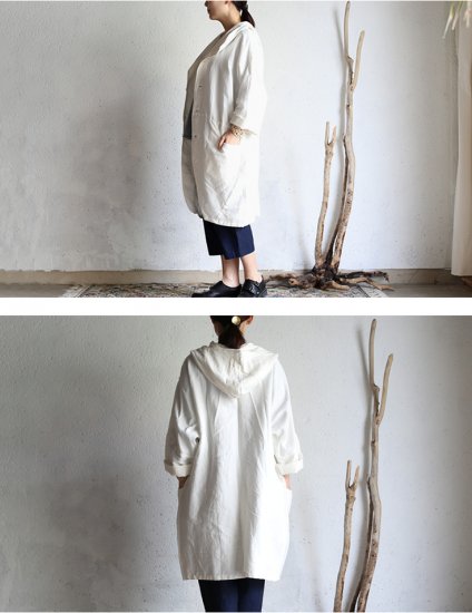 tamaki niime 玉木新雌 basic wear hood hao white cotton100% / フードハオ ホワイト  【送料無料】iraka