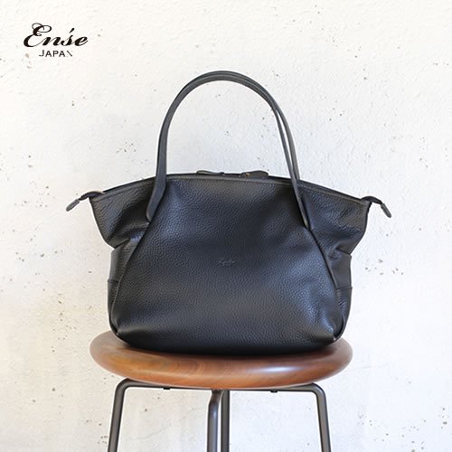 Ense(アンサ) Leather　tote　mini　black/ブラック レザートートバッグ ミニ【送料無料】 - iraka
