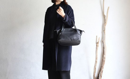 Ense(アンサ) Leather tote mini black/ブラック レザートートバッグ