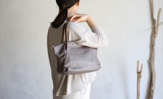 Ense(アンサ) Leather tote mini gray/グレー レザートート