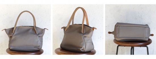 Ense(アンサ) Leather tote mini gray/グレー レザートートバッグ ミニ