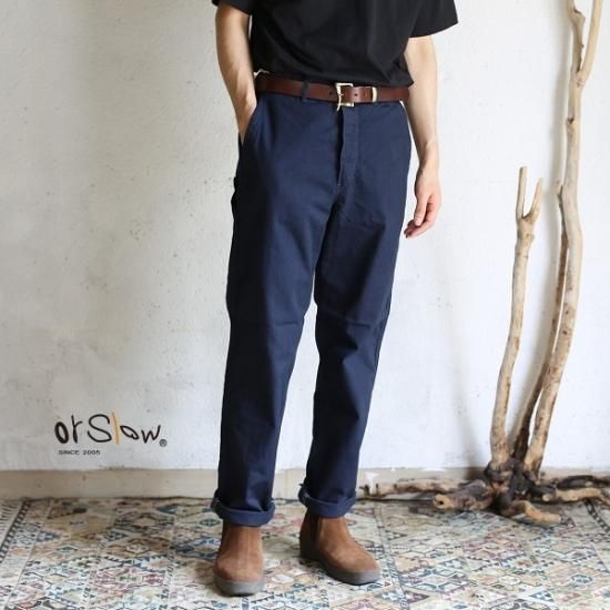 【orslow】 FRENCH WORK PANTS navy オアスロウ フレンチワークパンツ ネイビー 【送料無料】-iraka