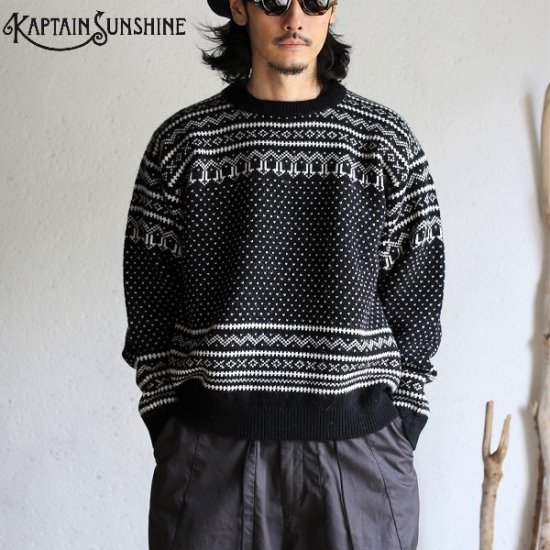 Kaptain Sunshine】Snowy Patterned Sweater スノウィーパターン 