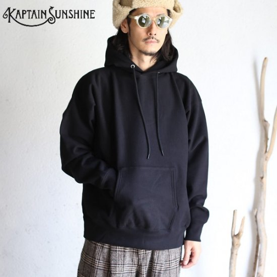 Kaptain Sunshine】Strech Sweat Hoody BLACK ストレッチスウェット