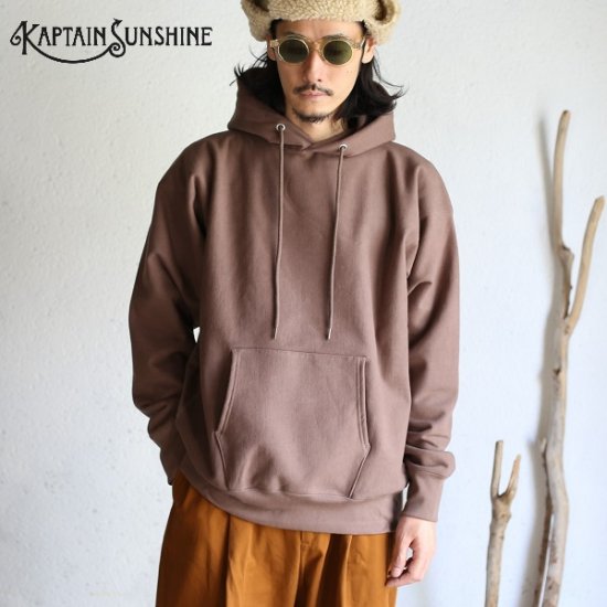 Kaptain Sunshine】Strech Sweat Hoody FADE BROWN ストレッチ