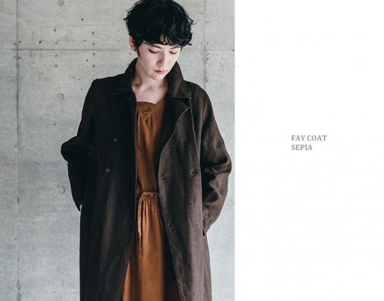 fog linen work(フォグリネンワーク) フェイ コート セピア/FAY COAT