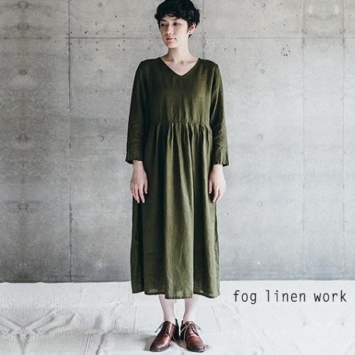 fog linen work(フォグリネンワーク) アイラ ワンピース オリーブ/AILA 