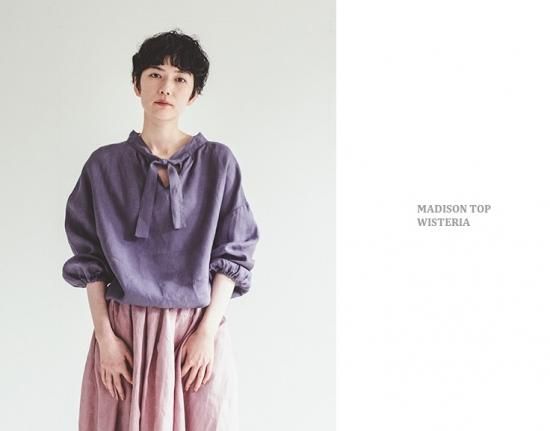 未着品　フォグリネンワーク　リトアニアリネンストライプロングカーディガン羽織り fog linen work 丸襟 リトアニア製リネン100％ ワンピース