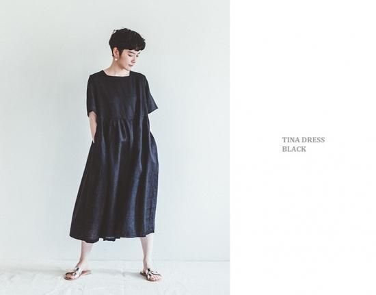 fog linen work フォグリネンワーク プルム ワンピース ローズ