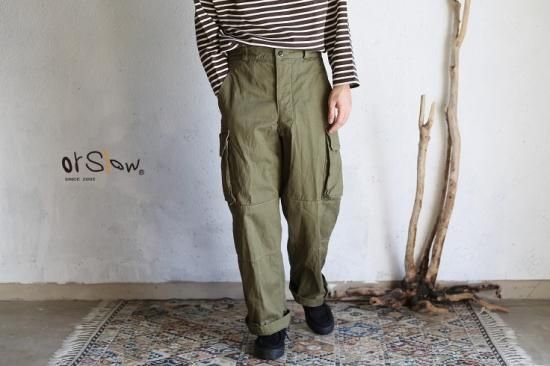 orslow】 M-47 FRENCH ARMY CARGO PANTS ARMY GREEN Herringbone orslow】 M-47 FRENCH ARMY CARGO PANTS ARMY GREEN Herringbone