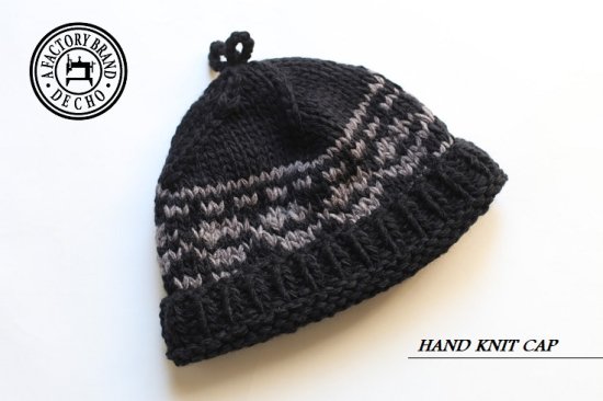 DECHO(デコー) FACTORY BRAND 2022AW HAND KNIT CAP BLACK 手編み