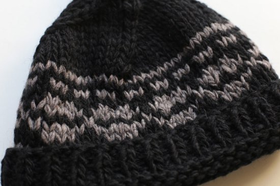 DECHO(デコー) FACTORY BRAND 2022AW HAND KNIT CAP BLACK 手編み