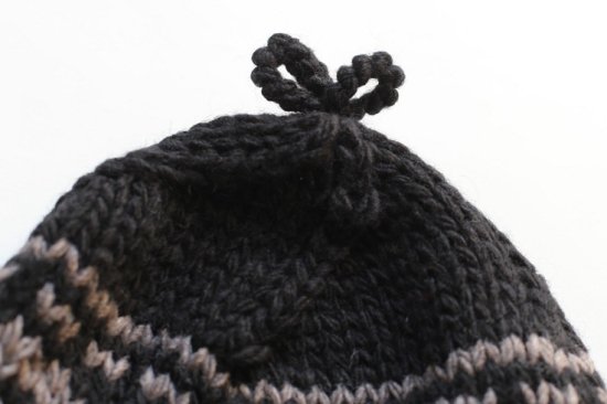 DECHO(デコー) FACTORY BRAND 2022AW HAND KNIT CAP BLACK 手編み