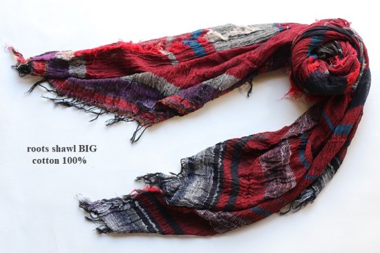 tamaki niime 玉木新雌 roots shawl cotton big 89/ ルーツショール コットン ビッグ  【送料無料】【tamakiniime】-iraka