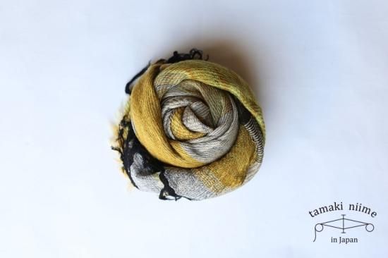 tamaki niime 玉木新雌 roots shawl MIDDLE wool70％ cotton30％ / RSM_W137 ルーツショール  ミドル ウール70％ コットン30％【送料無料】-iraka
