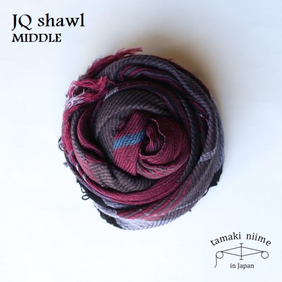 tamaki niime 玉木新雌 JQ shawl MIDDLE wool70％ cotton30