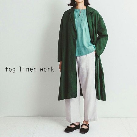 販売のため fog linen work.◇ロングアウター◇リトアニア製◇フォグ