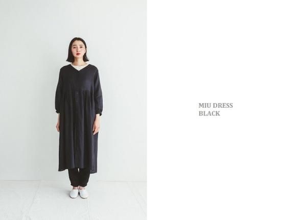 fog linen work(フォグリネンワーク) ミウワンピース ブラック
