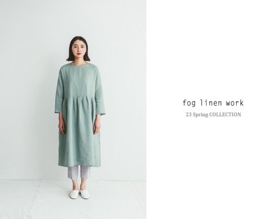 fog linen work(フォグリネンワーク) ロハワンピース ブクレール / ROHA DRESS CLAIR リトアニア 普通地リネン100%  LWA527-2425 -iraka