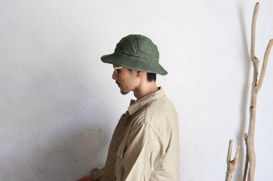 【orslow】UNISEX US NAVY HAT REVERSE SATEEN GREEN オアスロウ U.Sネイビーハット リバースサテン  グリーン 日本製 -iraka