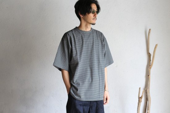 Kaptain Sunshine】Hard Twisted Border Jersey S/S Tee BLACK BORDER 