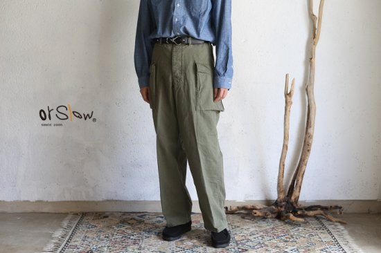 orslow】 U.S ARMY 2 POCKET CARGO (UNISEX) ARMY GREEN オアスロウ US