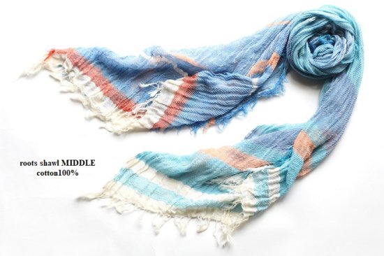 tamaki niime 玉木新雌 roots shawl cotton middle rsm_C160 / ルーツショール コットン ミドル  -iraka