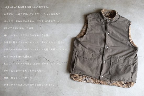 【orslow】60/40 CLOTH REVERSIBLE VEST ARMY GREEN original fleece  リバーシブル64クロスフリースベスト アーミーグリーン日本製 -iraka