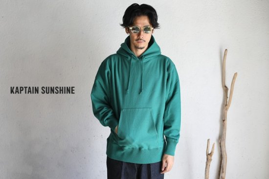 Kaptain Sunshine】Hoody Pullover GREEN 裏毛スウェット フーディー ...